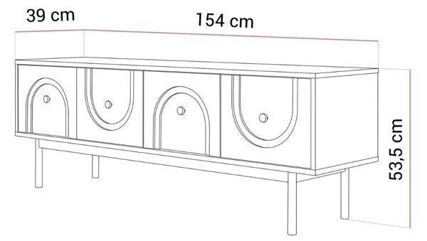 TV STOLÍK THERESE ČIERNY 154 cm