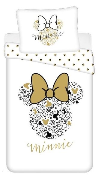 JERRY FABRICS Obliečky Minnie Gold ribbon Bavlna, 140/200, 70/90 cm