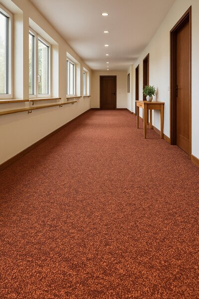 Condor Carpets, Koberec metráž Extreme 293, na mieru, šíře 4m,5m, hnedá, ab (mriežka), chodba / predsieň