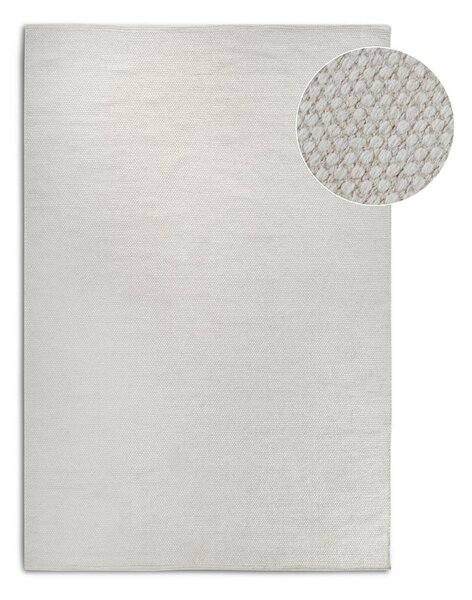Krémovobiely ručne tkaný koberec s prímesou vlny 160x230 cm Pradesh Natural White – Elle Decoration