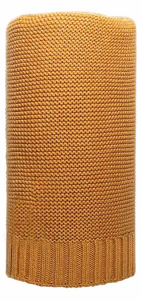 Bambusová pletená deka NEW BABY 100x80 cm horčicová
