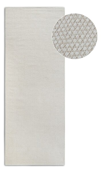 Krémovobiely ručne tkaný behúň s prímesou vlny 80x200 cm Pradesh Natural White – Elle Decoration