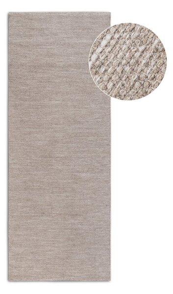 Béžový ručne tkaný behúň s prímesou vlny 80x200 cm Pradesh Linen White – Elle Decoration