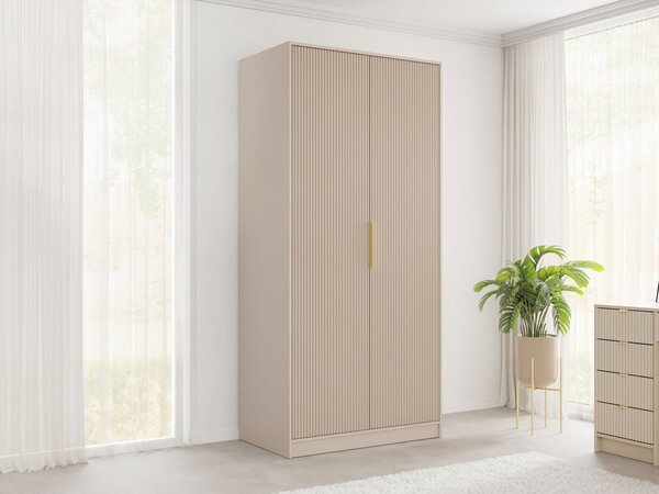 Mirjan24 Dvojdverová šatníková skriňa Razimo 2D, Farby: Biely velvet 5903211410178