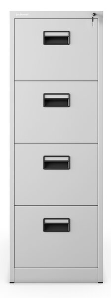 Kovová kartotéka, 4 zásuvky SARA V4, 460 x 1320 x 620 mm, šedá