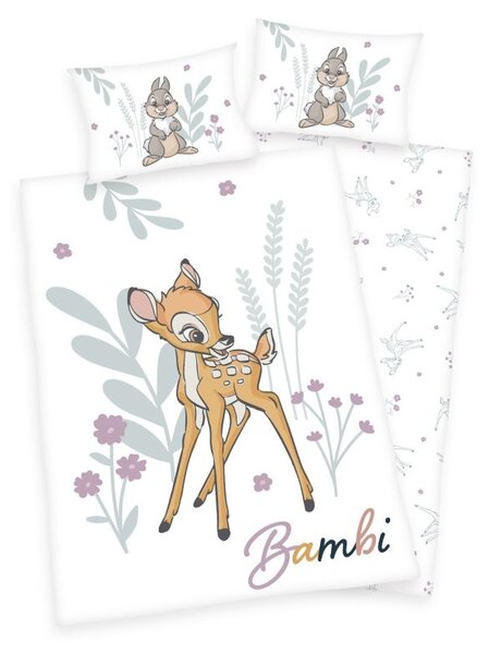 HERDING 2434211 Obliečky do postieľky Bambi Bio Bavlna, 100/135, 40/60 cm