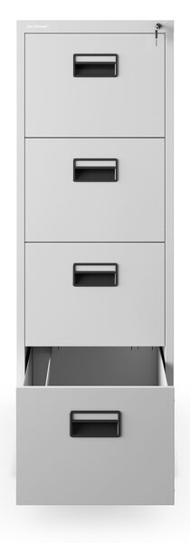 Kovová kartotéka, 4 zásuvky SARA V4, 460 x 1320 x 620 mm, šedá