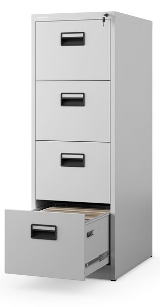 Kovová kartotéka, 4 zásuvky SARA V4, 460 x 1320 x 620 mm, šedá