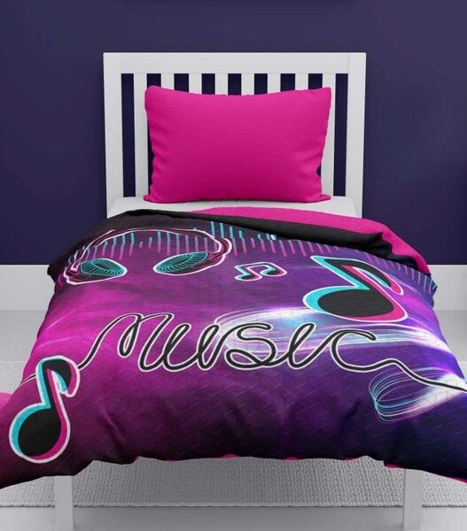 DETEXPOL Prehoz na posteľ Music Noty Polyester, 170/210 cm