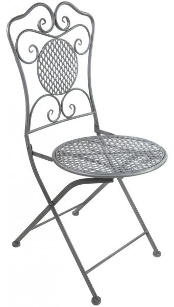 DEMA Kovová sklápacia stolička Provence, sivá