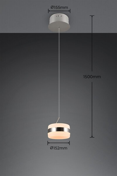Trio 331410107 LED závesné stropné svietidlo DIOS | 8W integrovaný LED zdroj | 800lm | 2300+3000+4000K | Trio - SwitchDimmer