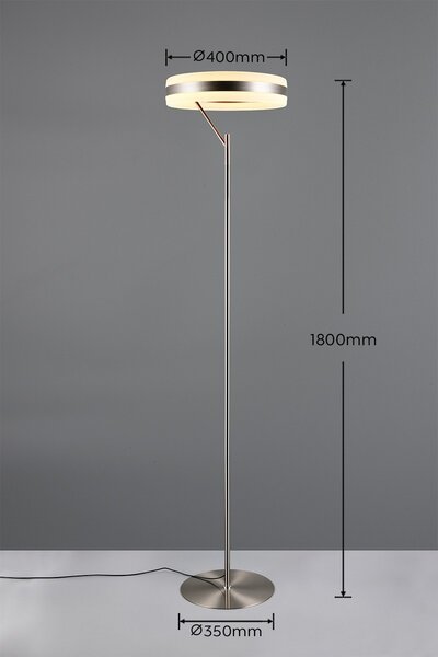 Trio 431410107 LED stojacia lampa DIOS | 21W integrovaný LED zdroj | 2500lm | 2300+3000+4000K | vypínač | stmievač