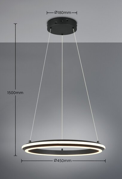 Trio 331010132 LED závesné stropné svietidlo AMADOR | 34W integrovaný LED zdroj | 4000lm | 2300+3000+4000K | Trio - SwitchDimmer | na lanku