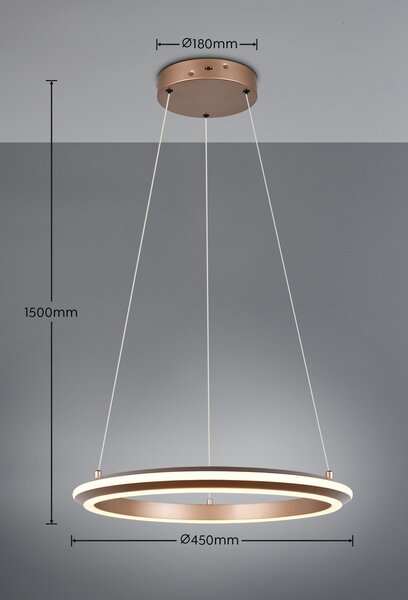 Trio 331010165 LED závesné stropné svietidlo AMADOR | 34W integrovaný LED zdroj | 4000lm | 2300+3000+4000K | Trio - SwitchDimmer | na lanku