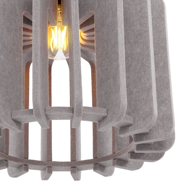 Retro závesná lampa čierna s hnedosivým tienidlom - Felt