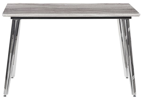 Jedálenský stôl strieborné nohy MDF doska s mramorovým efektom obdĺžnikový 120 x 70 cm pre 4 osoby moderný dizajn