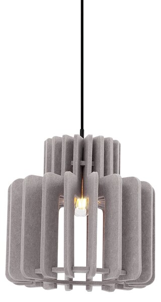 Retro závesná lampa čierna s hnedosivým tienidlom - Felt