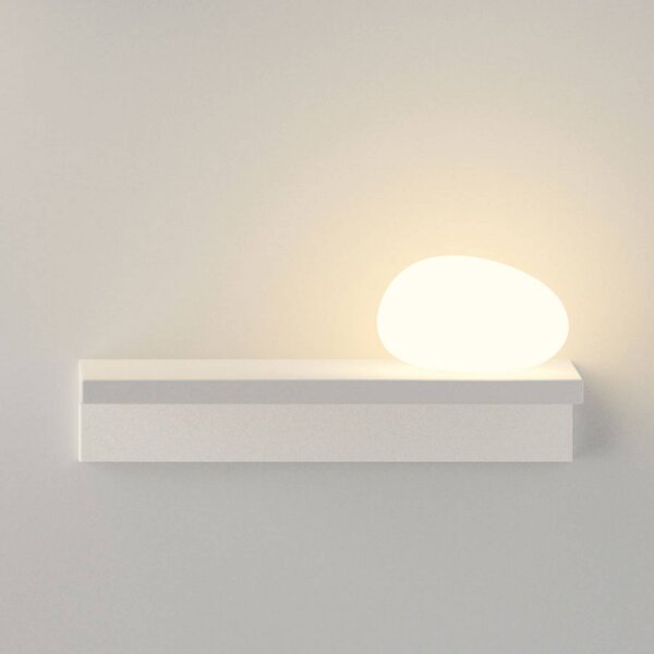 Vibia LED nástenné svetlo Suite, kameň vpravo, biele, 14 cm, Biela / opálová, Obývacia izba / jedáleň, Plast, Dizajn, Nástenné svetlá
