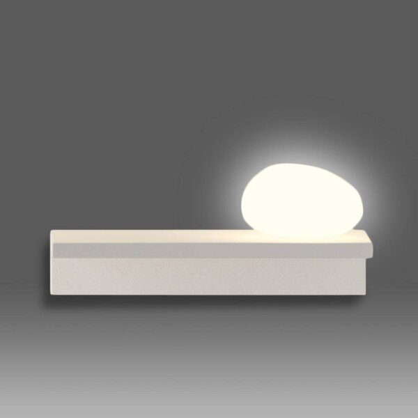 Vibia LED nástenné svetlo Suite, kameň vpravo, biele, 14 cm, Biela / opálová, Obývacia izba / jedáleň, Plast, Dizajn, Nástenné svetlá