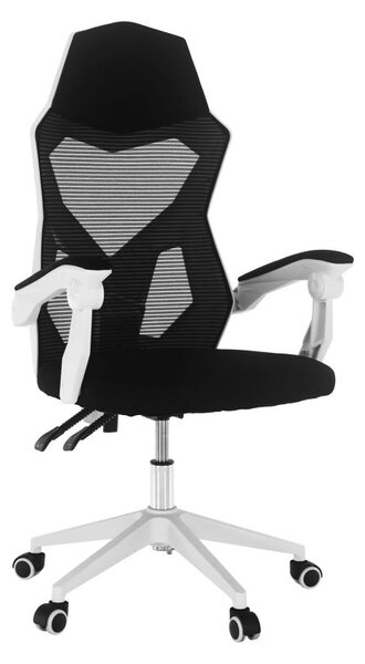 Moderné kancelárske/herné kreslo, čierna/biela (k292708)