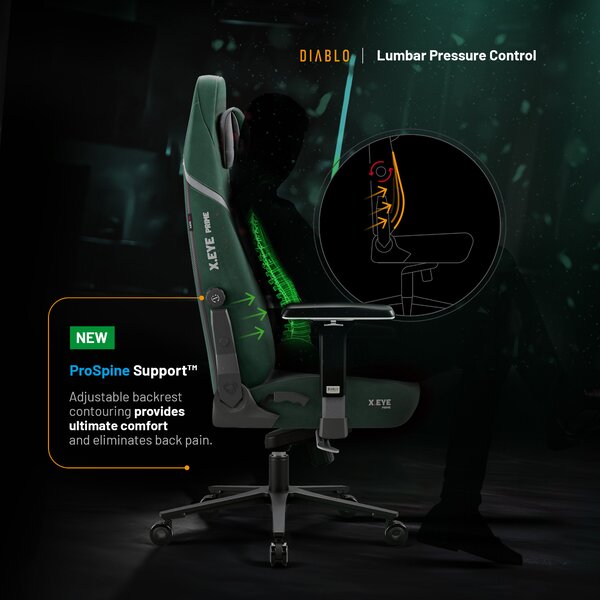 Herné kreslo forest green Normal Size, zelené: Diablo X-Eye Prime