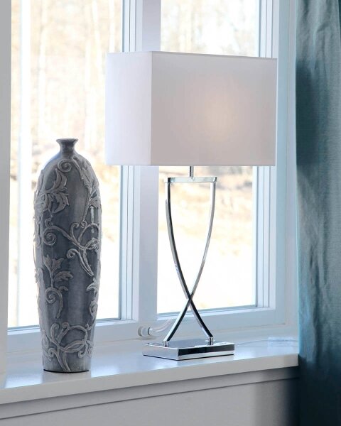 ByRydens 2820440-5000 - Stolná lampa OMEGA 1xE27/5W/230V biela/lesklý chróm