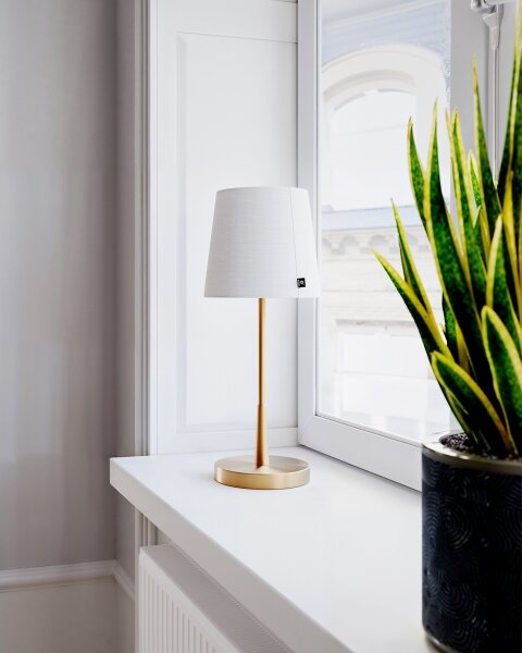 ByRydens 4002730-6501 - Stolová lampa LUMI 1xE27/8W/230V biela/zlatá 48,5 cm