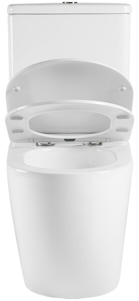 CERANO - WC kombi Cesso, Vortex + Slim/UF sedátko - spodný/zadný odpad - biela lesklá - 61,8x38 cm