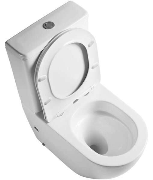 CERANO - WC kombi Cesso, Vortex + Slim/UF sedátko - spodný/zadný odpad - biela lesklá - 61,8x38 cm