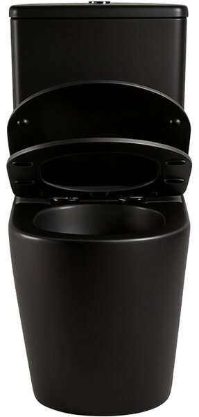CERANO - WC kombi Cesso, Vortex + Slim / UF sedátko - spodný / zadný odpad - čierna matná - 61,8x38 cm