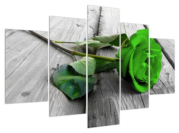 Obraz zelenej ruže (150x105 cm)