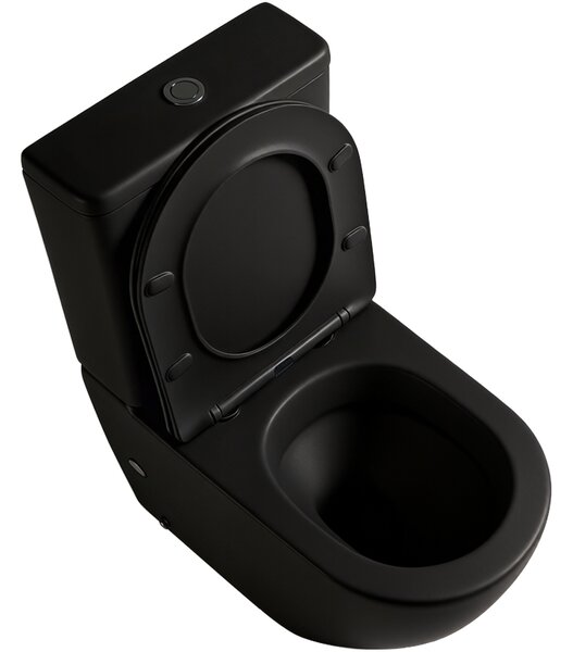 CERANO - WC kombi Cesso, Vortex + Slim / UF sedátko - spodný / zadný odpad - čierna matná - 61,8x38 cm