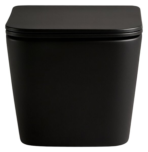 CERANO - WC závesné Forte, Vortex + Slim/UF sedátko - čierna matná - 52x35 cm