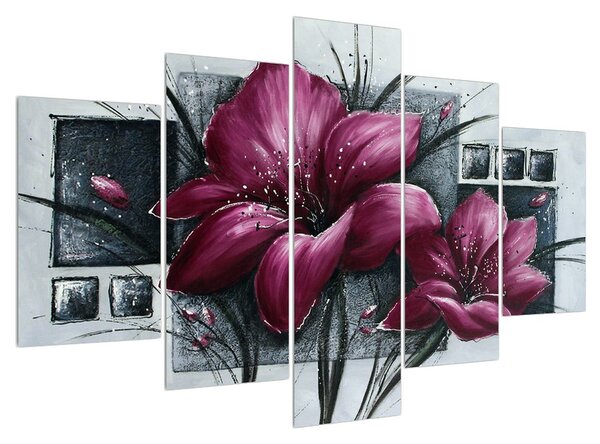 Moderný obraz kvetov (150x105 cm)