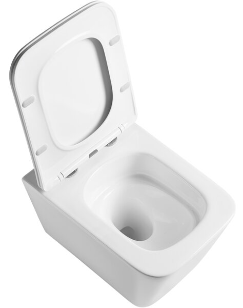 CERANO - WC závesné Forte, Vortex + Slim/UF sedátko - biela lesklá - 52x35 cm