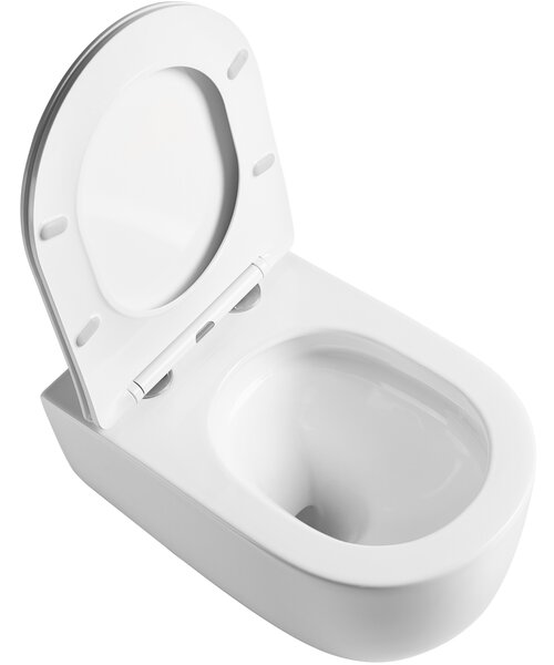 CERANO - WC závesné Felci, Vortex + Slim/UF sedátko - biela lesklá - 55,5x36 cm