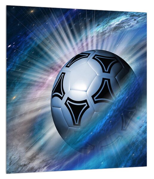 Obraz futbalovej lopty vo vesmíre (30x30 cm)