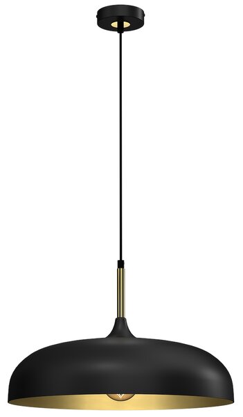Závesné svietidlo Lincoln, 1x zlaté/čierne kovové tienidlo, (fi 45cm), b/g