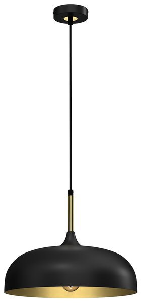 Závesné svietidlo Lincoln, 1x zlaté/čierne kovové tienidlo, (fi 35cm), b/g