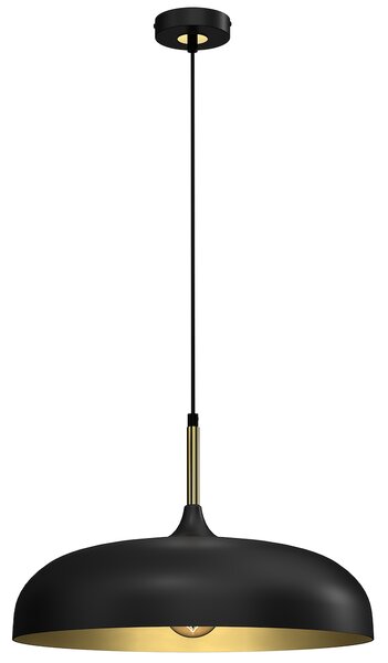 Závesné svietidlo Lincoln, 1x zlaté/čierne kovové tienidlo, (fi 45cm), b/g