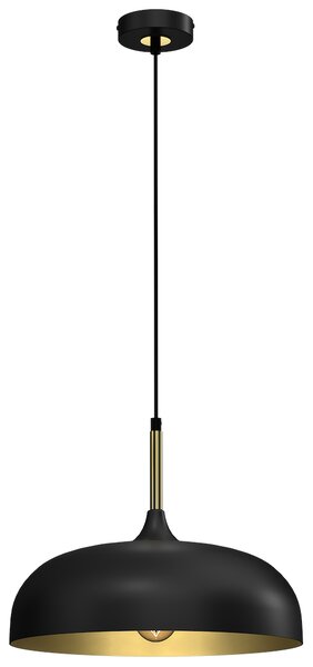 Závesné svietidlo Lincoln, 1x zlaté/čierne kovové tienidlo, (fi 35cm), b/g