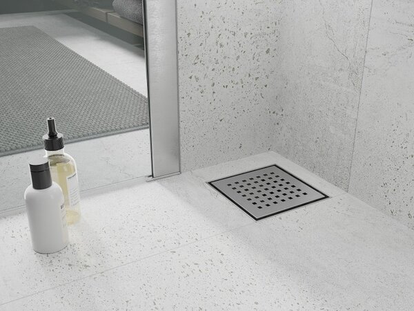 Mexen Flat-Q M08 podlahový vpust štvorcový 12 x 12 cm, inox - 1010512