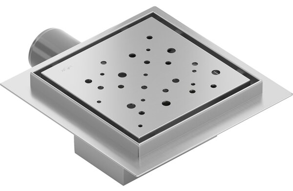 Mexen Flat-Q M12 podlahový štvorcový vpust 12 x 12 cm, nerez - 1010412