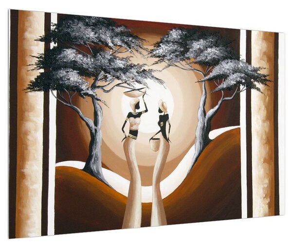 Orientálny obraz dvoch žien a stromu (90x60 cm)