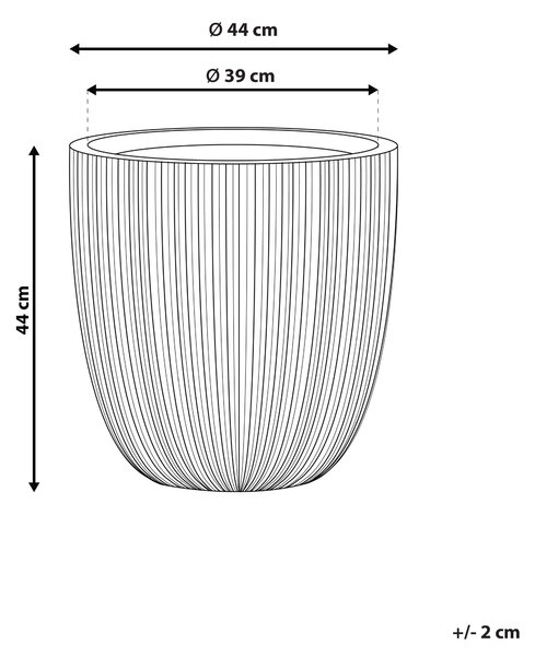 Kvetináč čierny polyresin 48 x ø 44 cm vysoký moderný minimalistický izbový vonkajší črepník