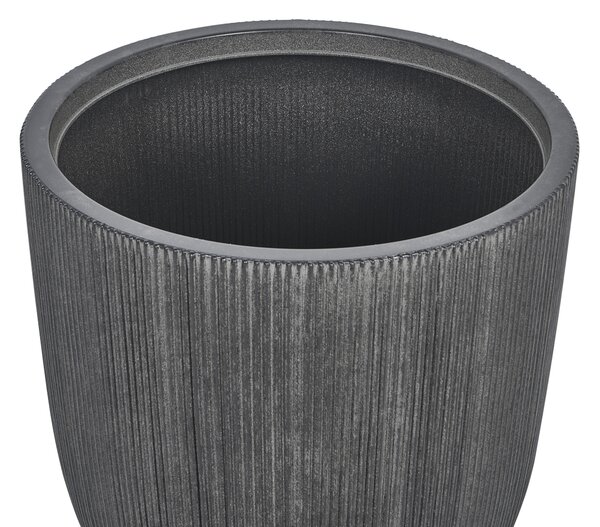 Kvetináč čierny polyresin 48 x ø 44 cm vysoký moderný minimalistický izbový vonkajší črepník