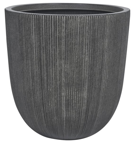 Kvetináč čierny polyresin 48 x ø 44 cm vysoký moderný minimalistický izbový vonkajší črepník