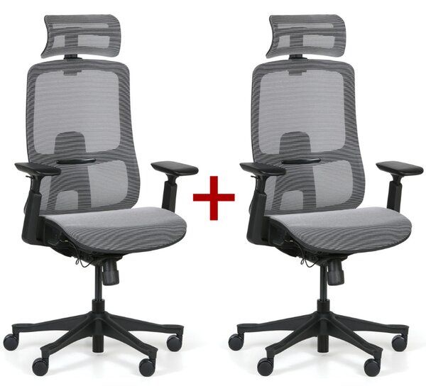 Kancelárska stolička MIA 1+1 ZADARMO, sivá