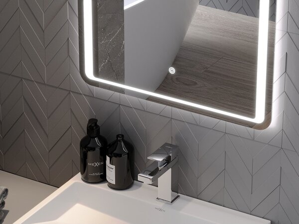 Mexen Zusa kúpeľňové zrkadlo s podsvietením 80 x 60 cm, LED 6000K, proti zahmlievaniu - 9808-080-060-611-00
