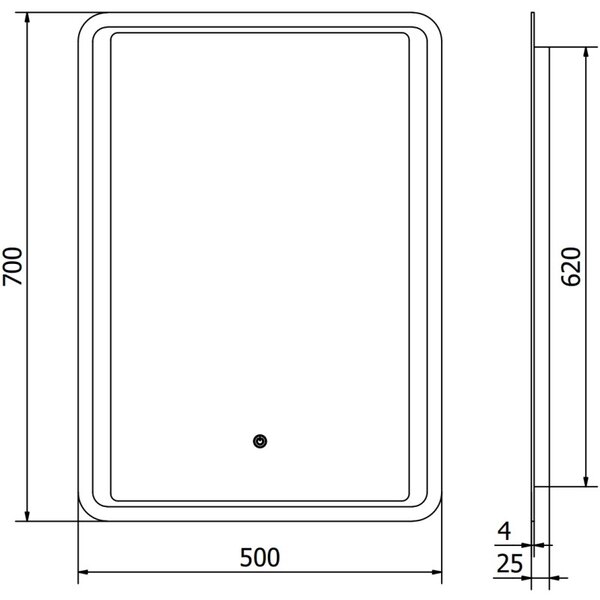 Mexen Zusa podsvietené kúpeľňové zrkadlo 50 x 70 cm, LED 6000K, proti zahmlievaniu - 9808-050-070-611-00